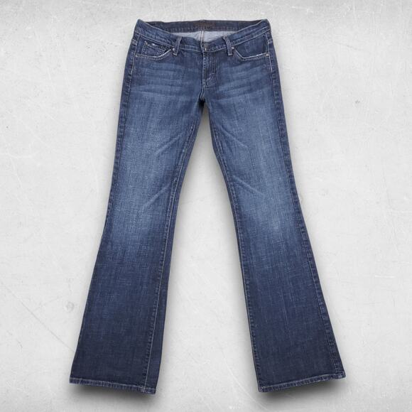 VTG James Cured by Seun Jeans Womens 28 Blue Bootcut Distressed Boho Premium Y2K - Picture 1 of 12
